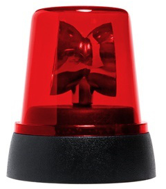 Red Rotating Beacon Isolated on White Background