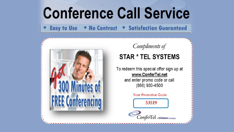 Conference Call Service Promo Code Picture